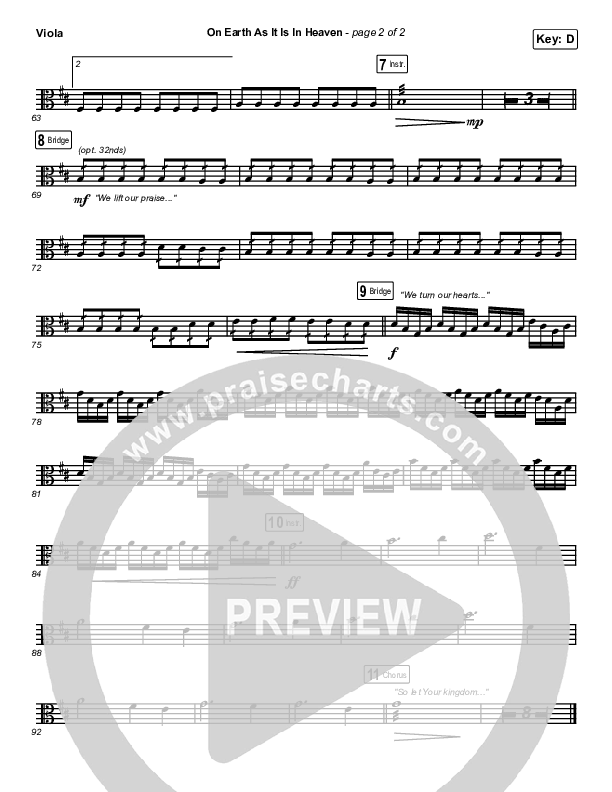 On Earth As It Is In Heaven Viola (Chris McClarney / Kim Walker-Smith)