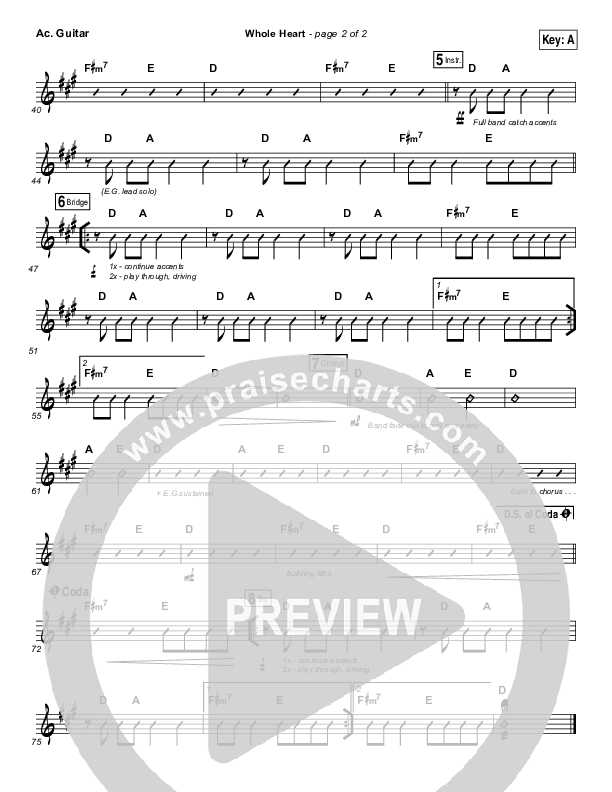 Whole Heart Acoustic Guitar (Passion / Kristian Stanfill)