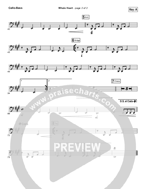 Whole Heart Cello/Bass (Passion / Kristian Stanfill)