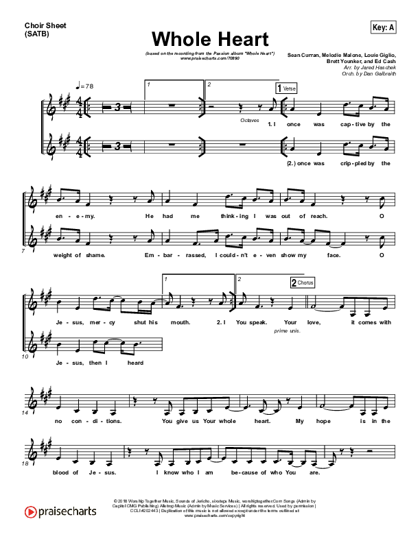 Whole Heart Choir Vocals (SATB) (Passion / Kristian Stanfill)