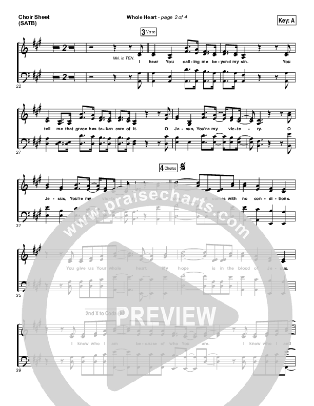 Whole Heart Choir Sheet (SATB) (Passion / Kristian Stanfill)