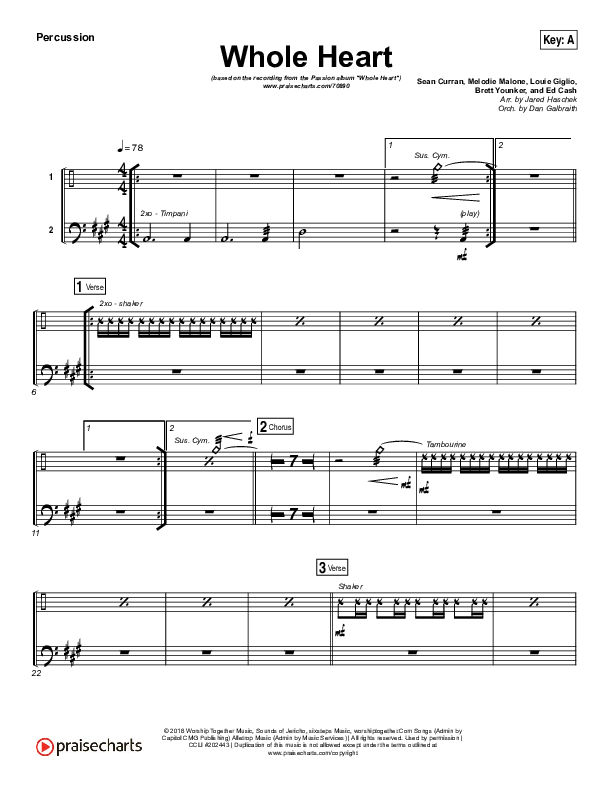 Whole Heart Percussion (Passion / Kristian Stanfill)