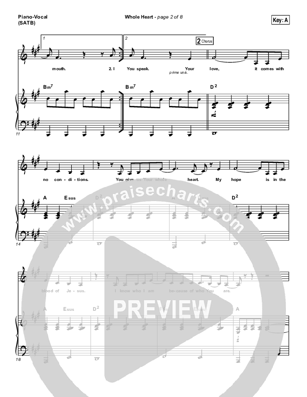 Whole Heart Piano/Vocal Pack (Passion / Kristian Stanfill)