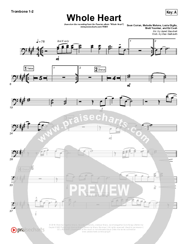 Whole Heart Trombone 1/2 (Passion / Kristian Stanfill)