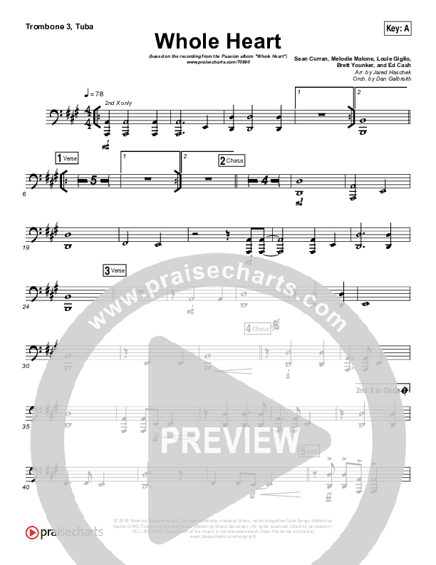 Whole Heart Trombone 3/Tuba (Passion / Kristian Stanfill)
