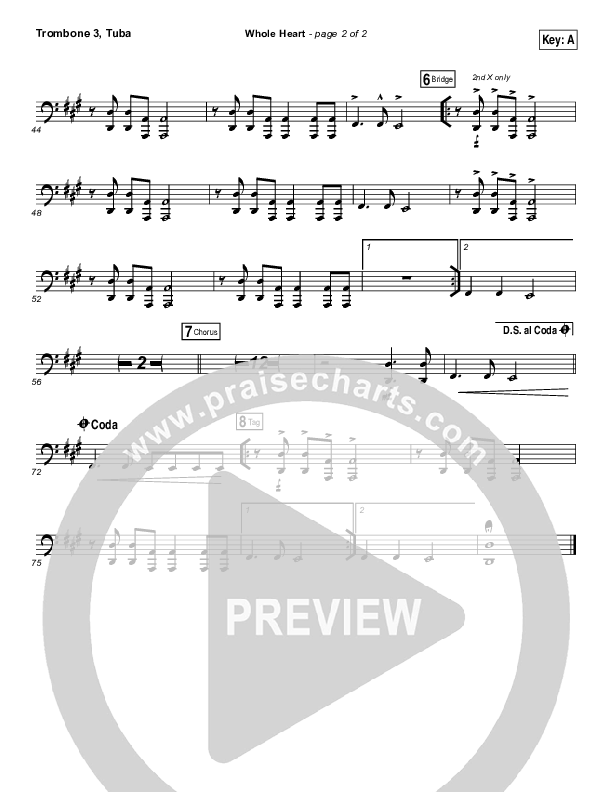 Whole Heart Trombone 3/Tuba (Passion / Kristian Stanfill)