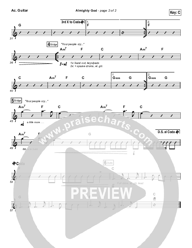 Almighty God Acoustic Guitar (Passion / Sean Curran)