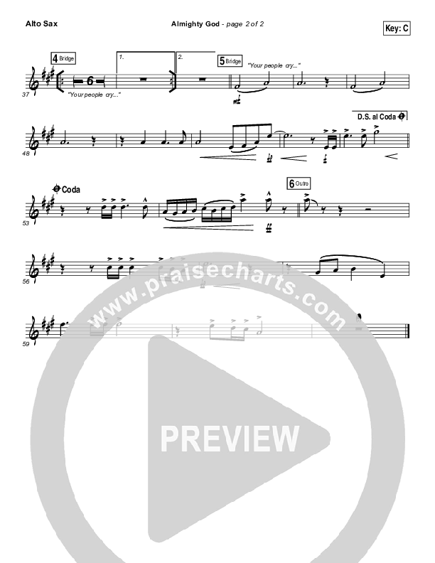 Almighty God Alto Sax (Passion / Sean Curran)
