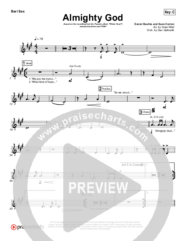 Almighty God Bari Sax (Passion / Sean Curran)
