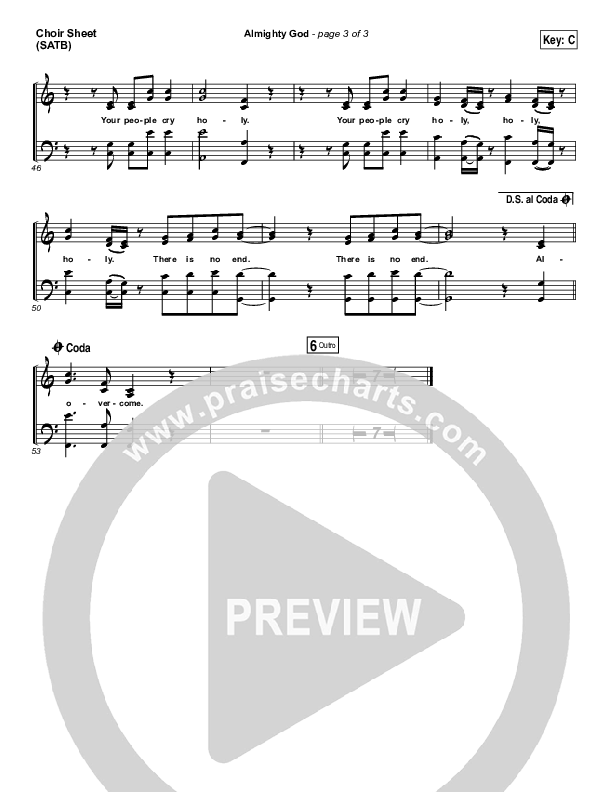 Almighty God Choir Sheet (SATB) (Passion / Sean Curran)