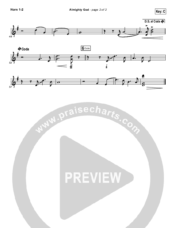 Almighty God French Horn 1/2 (Passion / Sean Curran)