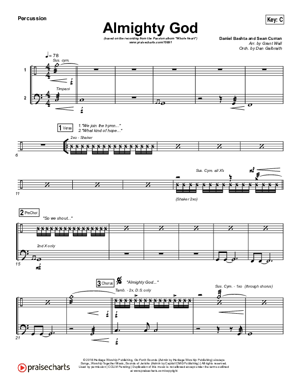 Almighty God Percussion (Passion / Sean Curran)