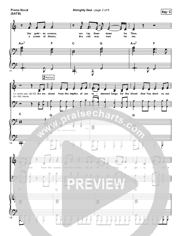 Almighty God Piano/Vocal Pack (Passion / Sean Curran)