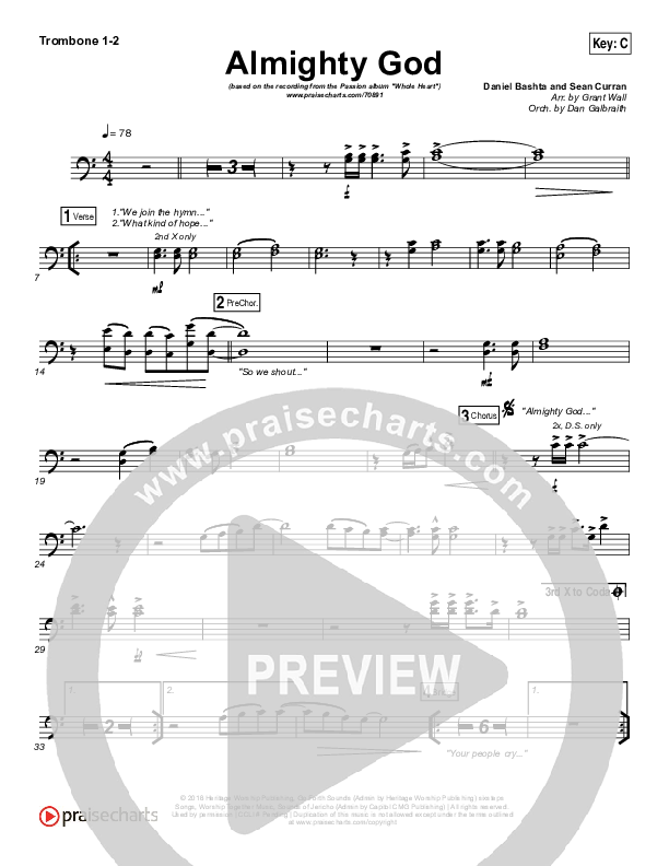 Almighty God Trombone 1/2 (Passion / Sean Curran)