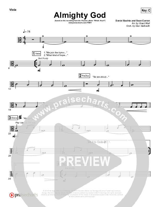 Almighty God Viola (Passion / Sean Curran)