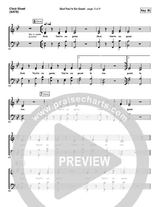 God You're So Good Choir Sheet (SATB) (Passion / Kristian Stanfill / Melodie Malone)