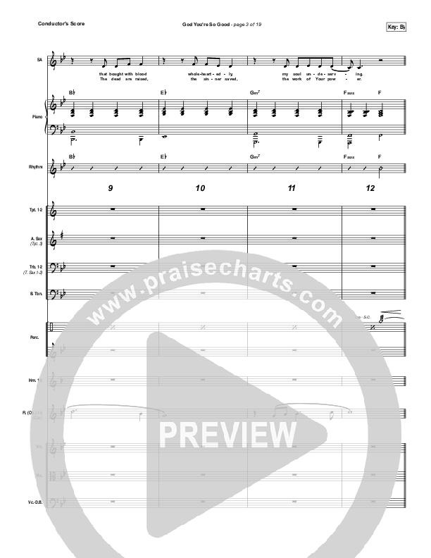 God You're So Good Conductor's Score (Passion / Kristian Stanfill / Melodie Malone)