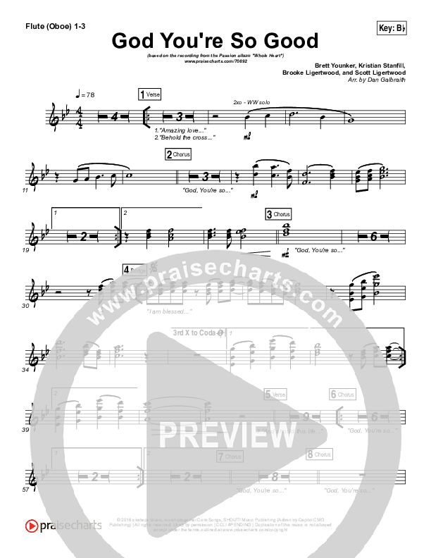 God You're So Good Wind Pack (Passion / Kristian Stanfill / Melodie Malone)