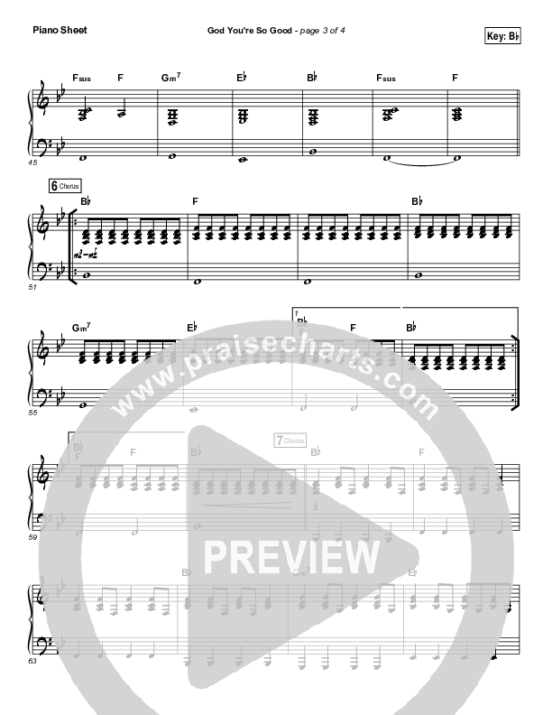 God You're So Good Piano Sheet (Passion / Kristian Stanfill / Melodie Malone)