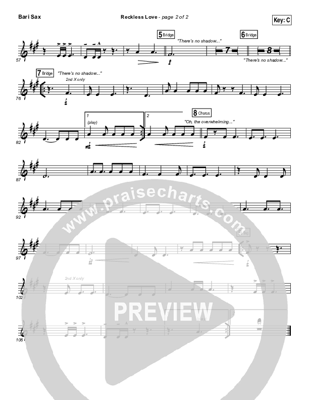 Reckless Love Bari Sax (Passion / Melodie Malone)