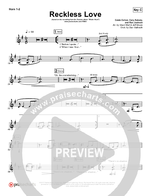 Reckless Love French Horn 1/2 (Passion / Melodie Malone)