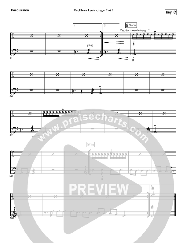 Reckless Love Percussion (Passion / Melodie Malone)