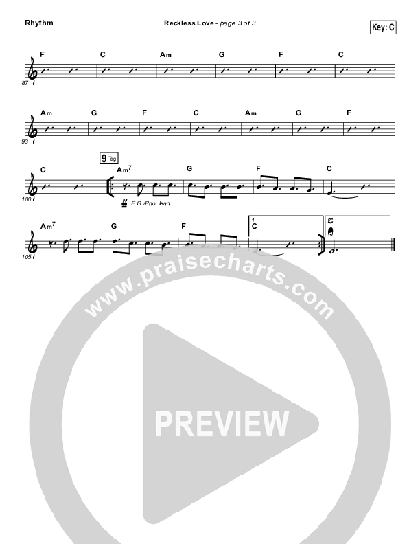 Reckless Love Rhythm Chart (Passion / Melodie Malone)