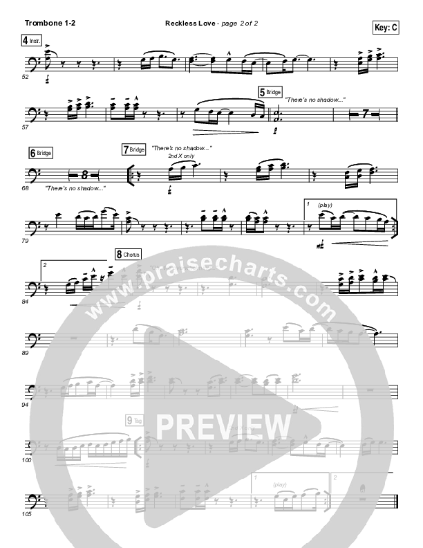 Reckless Love Trombone 1/2 (Passion / Melodie Malone)