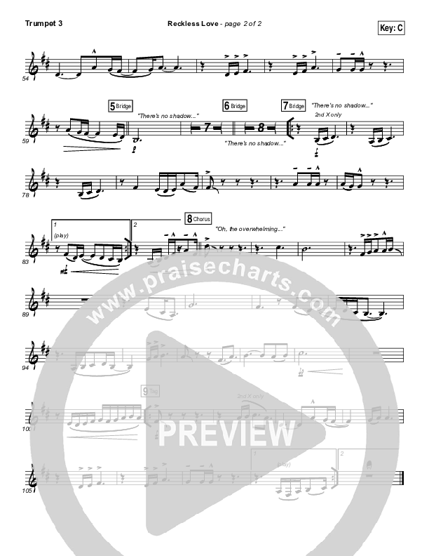 Reckless Love Trumpet 3 (Passion / Melodie Malone)