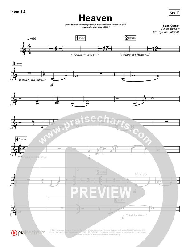 Heaven French Horn 1/2 (Passion / Sean Curran)