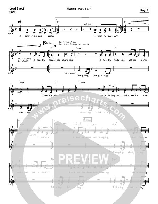Heaven Lead Sheet (SAT) (Passion / Sean Curran)