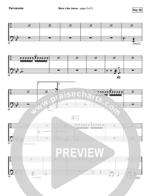 More Like Jesus Percussion (Passion / Kristian Stanfill)