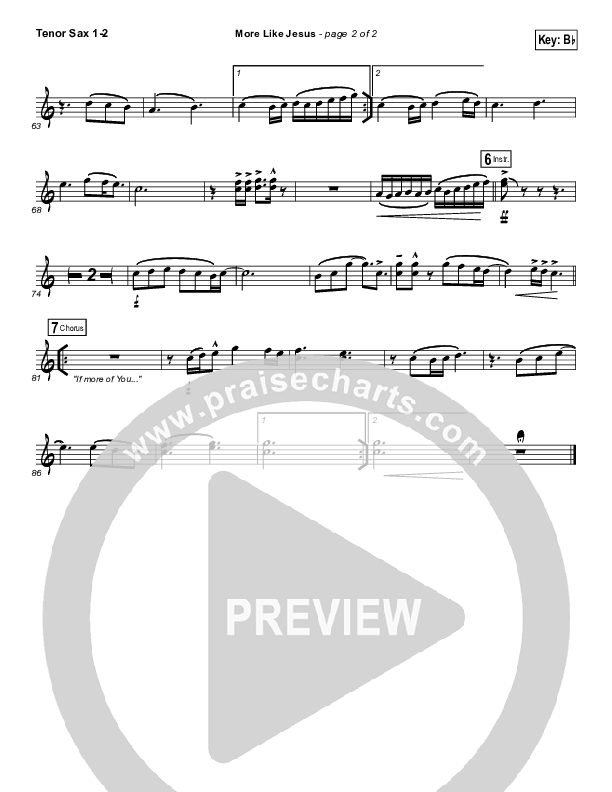 More Like Jesus Tenor Sax 1,2 (Passion / Kristian Stanfill)