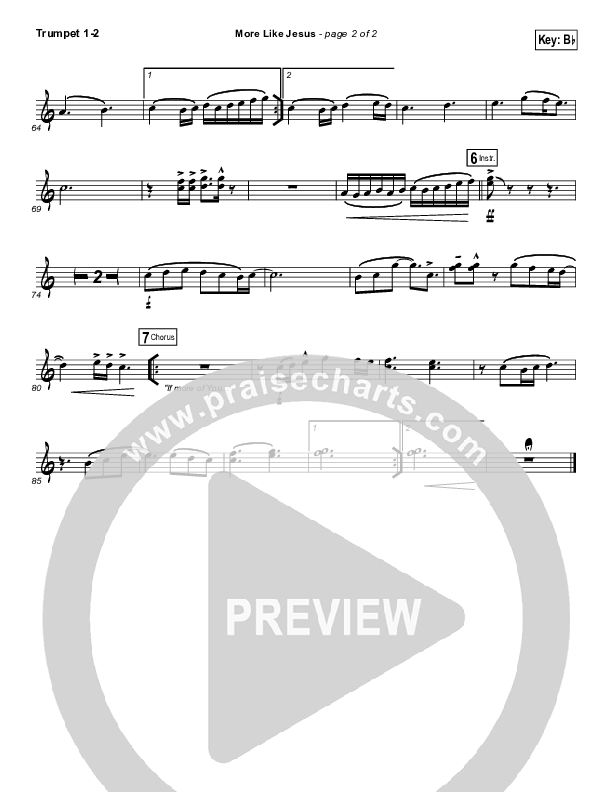 More Like Jesus Trumpet 1,2 (Passion / Kristian Stanfill)