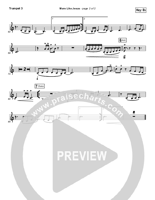 More Like Jesus Trumpet 3 (Passion / Kristian Stanfill)