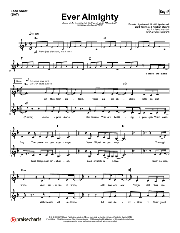 Ever Almighty Lead Sheet (SAT) (Passion / Melodie Malone)