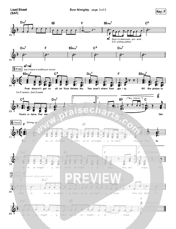 Ever Almighty Lead Sheet (SAT) (Passion / Melodie Malone)