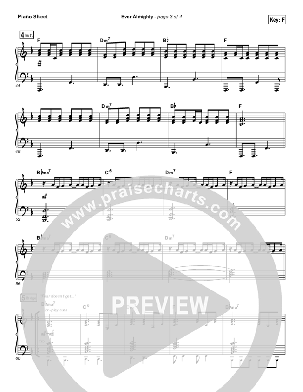 Ever Almighty Piano Sheet (Passion / Melodie Malone)