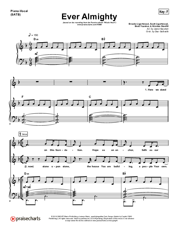 Ever Almighty Piano/Vocal (SATB) (Passion / Melodie Malone)