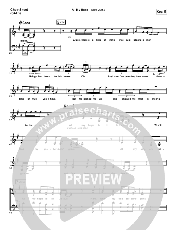 All My Hope Choir Vocals (SATB) (Passion / Crowder / Tauren Wells)