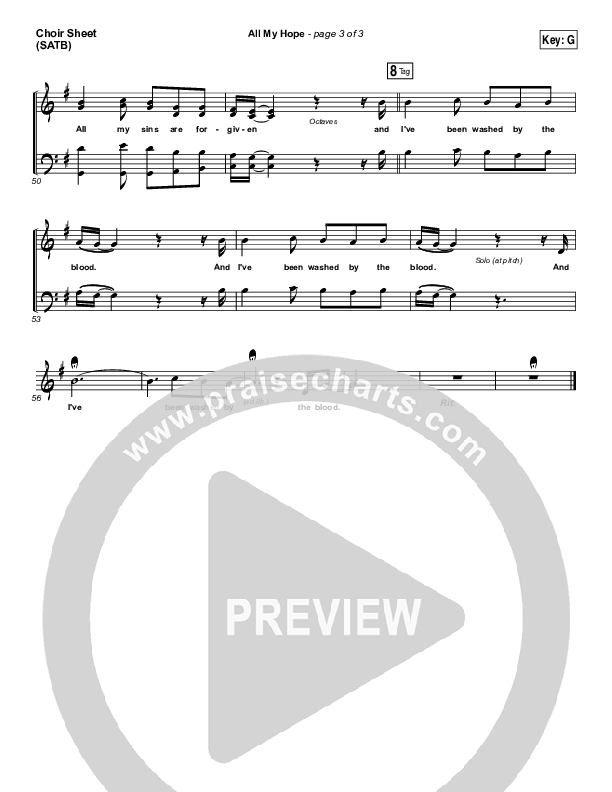 All My Hope Choir Vocals (SATB) (Passion / Crowder / Tauren Wells)