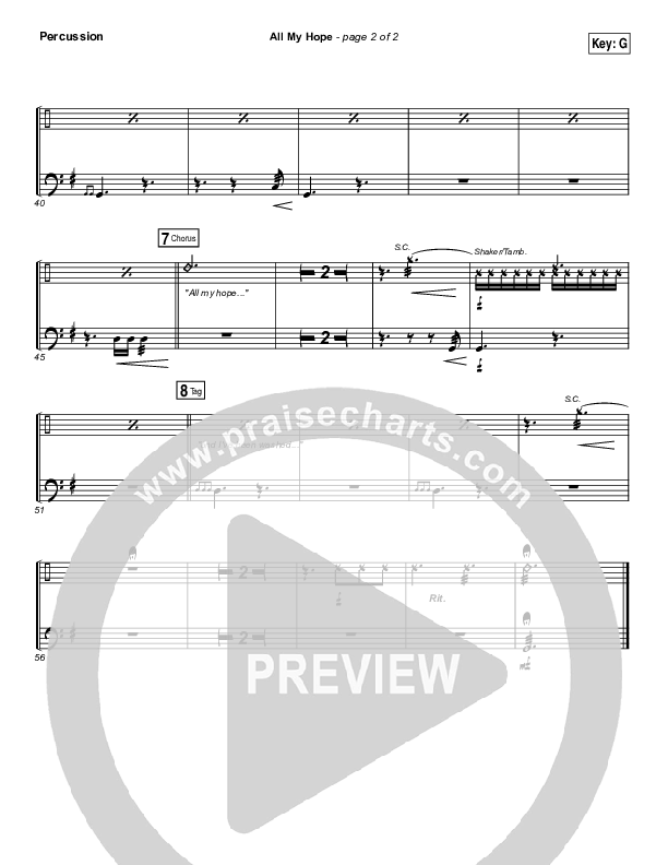 All My Hope Percussion (Passion / Crowder / Tauren Wells)