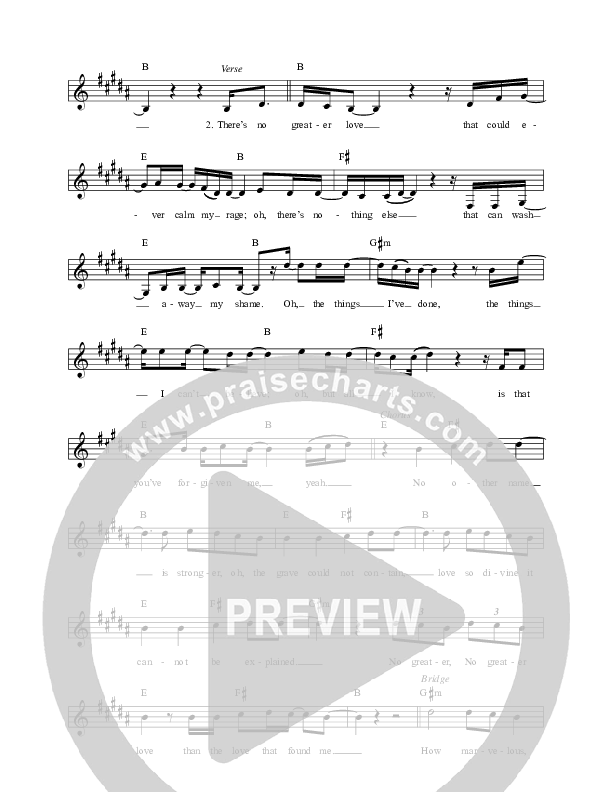 No Greater Love (How Marvelous) Lead Sheet (Greg Sykes)