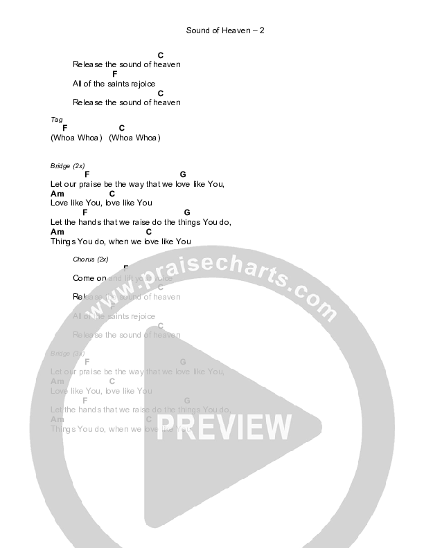 Sound Of Heaven Chords & Lyrics (Brad & Rebekah)