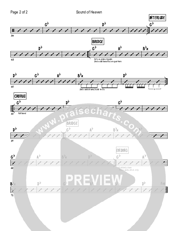 Sound Of Heaven Rhythm Chart (Brad & Rebekah)