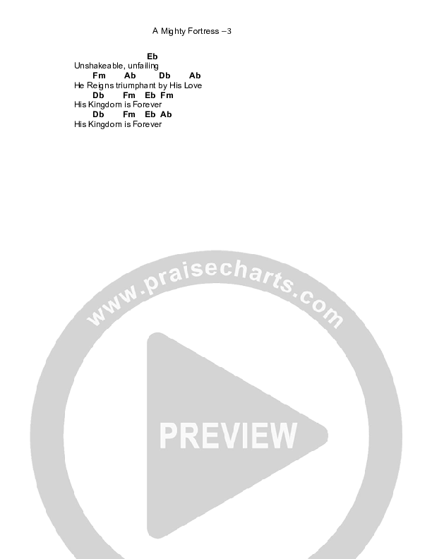 A Mighty Fortress Chords & Lyrics (Brad & Rebekah)