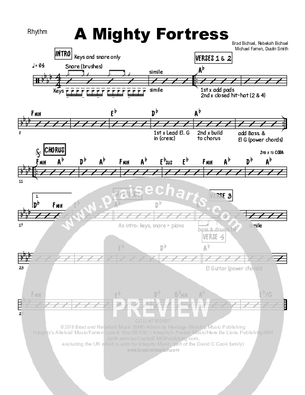 A Mighty Fortress Rhythm Chart (Brad & Rebekah)