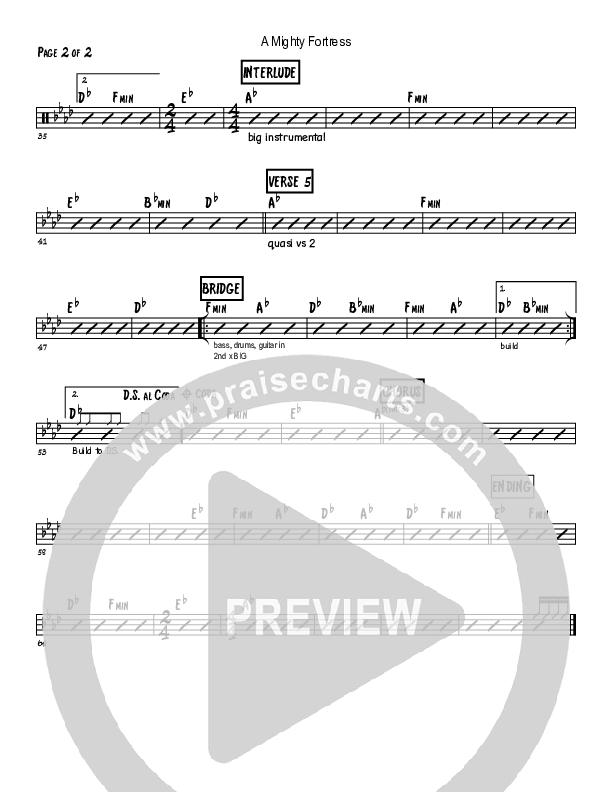 A Mighty Fortress Rhythm Chart (Brad & Rebekah)