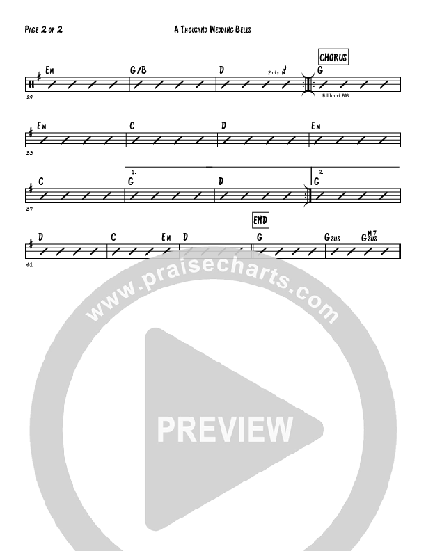 A Thousand Wedding Bells Rhythm Chart (Brad & Rebekah)