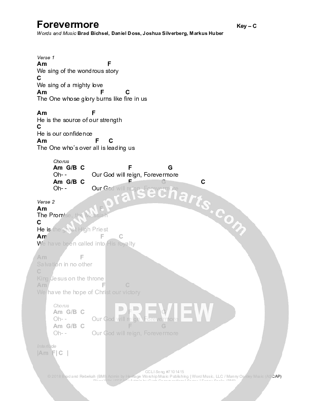 Forevermore Chords & Lyrics (Brad & Rebekah)